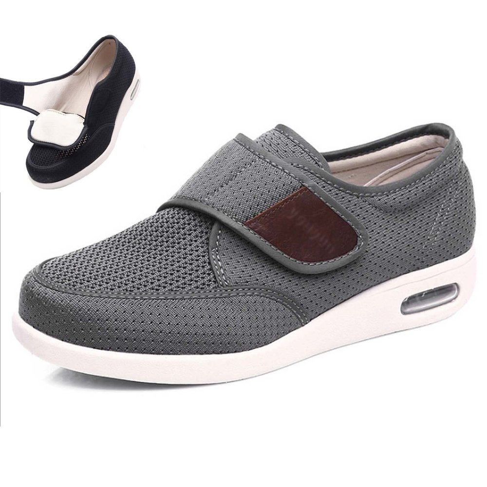 Womens Men Stylish Diabetic Shoes,Removable Memory Foam Insoles Lightweight for Diabetic Edema Plantar Fasciitis Dark Grey Men 8/Women 9