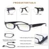 OKH 2 PCs Rechargeable Reading Glasses with Lights, Anti Blue Light Lens, Bright LED Light Up Reading Glasses, Readers for Men Women, +3.0 view 2