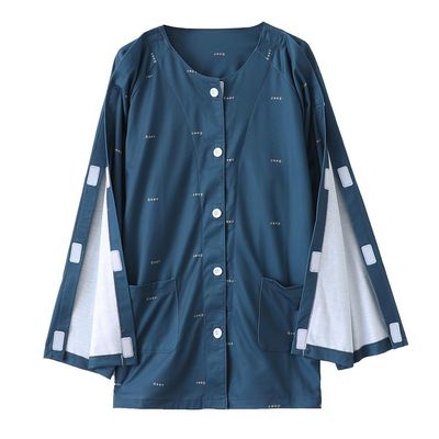 Men Post Surgery Adult Incontinence Tearaway Care Clothing Full Arm Opening Long Sleeve Breathable Shirt (Color : Style2, Size : XX-Large)