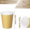 BALDCC 50 Pack 8 Oz Disposable Paper Cups, Hot Coffee Cup, Beverage Cups, Drinking Cup for Offices, Party, Home, Travel, Thickened Paper Style (Khaki) view 2