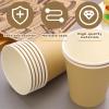 BALDCC 50 Pack 8 Oz Disposable Paper Cups, Hot Coffee Cup, Beverage Cups, Drinking Cup for Offices, Party, Home, Travel, Thickened Paper Style (Khaki) view 3