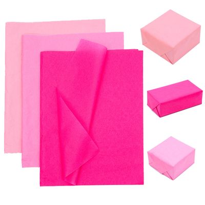 90 Sheet Pink Tissue Paper Recyclable Pink Wrapping Paper 14"x20"for Wedding Valentine Mother's Day Birthday DIY Art Craft Party Favor Decoration