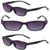 Mass Vision 'The Intellect' 3 Pair of Unisex Full Lens Reading Sunglasses with Spring Hinges (no bifocal) (Black/Black, 1.25) view 1