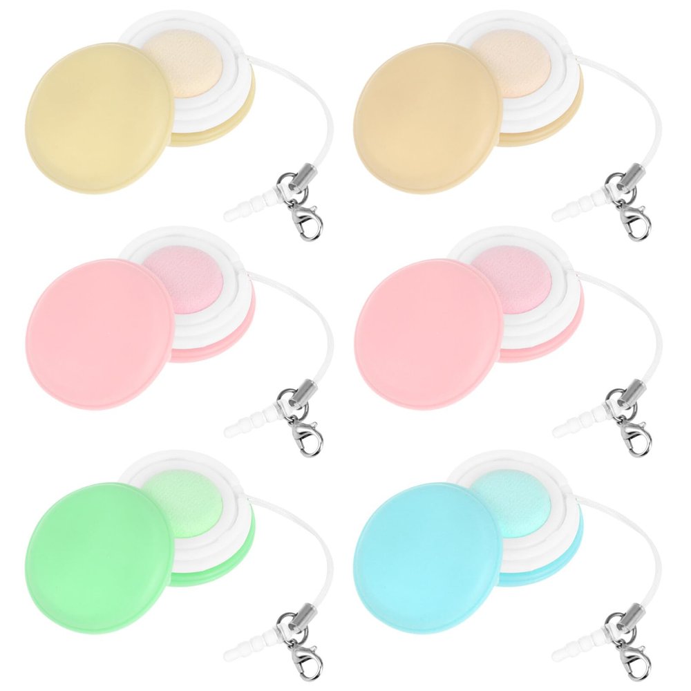 ABOOFAN 6Pcs Macaron Phone Screen Cleaner Eyeglass Brush Cleaner Mobile Phone Screen Wipe with Portable Keychain for Mobile Computer Glasses Cleaner