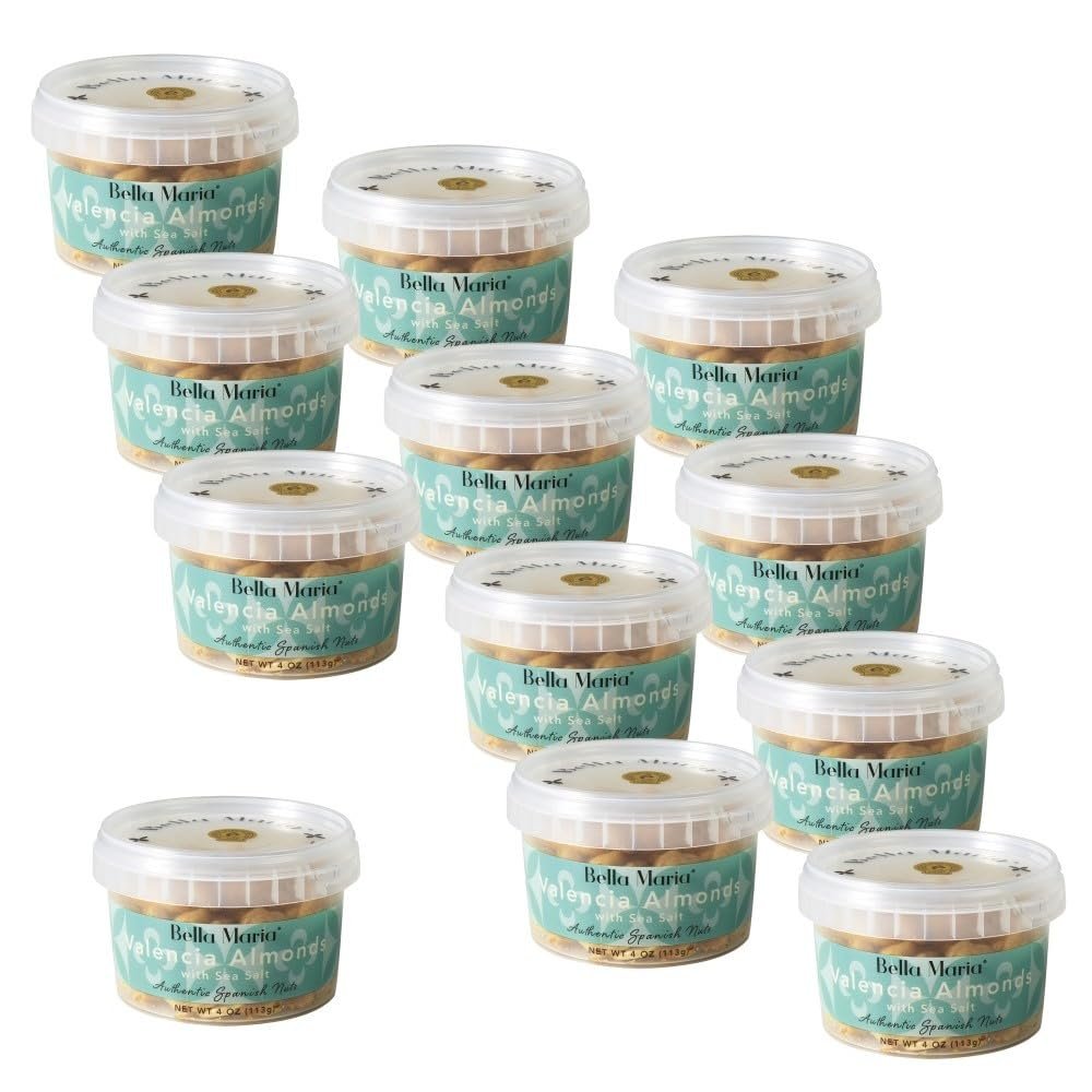 Bella Maria Fried Salted Valencia Almonds, 12 Pack, 4 oz, Selected by Jos Andrs