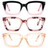 REAVEE 3 Pack Oprah Style Oversized Reading Glasses for Women Men Blue Light Blocking, Ladies Stylish RetroSquare Large Computer Readers (Pink Leopard/Black Pink/Tea 2.25x) view 1