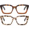REAVEE 2 Pack Oprah Style Oversized Reading Glasses for Women Men Blue Light Blocking, Ladies Stylish Retro Square Large Computer Readers (Leopard/Tea Leopard 3.5x) view 1