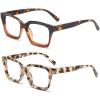 REAVEE 2 Pack Oprah Style Oversized Reading Glasses for Women Men Blue Light Blocking, Ladies Stylish Retro Square Large Computer Readers (Leopard/Tea Leopard 3.5x) view 2