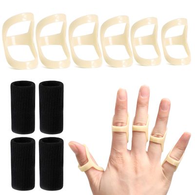 10Pcs Oval Finger Splints & Sleeves Kit, 6 Graduated Trigger Finger Splint & 4 Finger Sleeves for Trigger/Mallet/Arthritis/Straightening, Finger Brace Support for Thumb/Middle/Ring/Index/Pinky(Size 9,10,11,12,13,14)