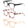 REAVEE 3 Pack Oprah Style Oversized Reading Glasses for Women Men Blue Light Blocking, Ladies Stylish RetroSquare Large Computer Readers (Pink Leopard/Black Pink/Tea 2.0x) view 2