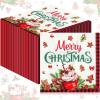 100Pcs Christmas Gingerbread Napkins Decorations,Red Black Buffalo Plaid Merry Christmas Disposable Paper Napkins Cup Cake Hand Towels Tableware for Home Kitchen Xmas Holiday Party Supplies Decor view 1