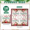100Pcs Christmas Gingerbread Napkins Decorations,Red Black Buffalo Plaid Merry Christmas Disposable Paper Napkins Cup Cake Hand Towels Tableware for Home Kitchen Xmas Holiday Party Supplies Decor view 2