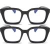 REAVEE 2 Pack Oprah Style Oversized Reading Glasses for Women Men Blue Light Blocking, Ladies Stylish Retro Square Large Computer Readers (Black/Black 1.5x) view 1