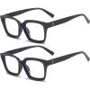 REAVEE 2 Pack Oprah Style Oversized Reading Glasses for Women Men Blue Light Blocking, Ladies Stylish Retro Square Large Computer Readers (Black/Black 1.5x) view 2