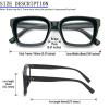REAVEE 2 Pack Oprah Style Oversized Reading Glasses for Women Men Blue Light Blocking, Ladies Stylish Retro Square Large Computer Readers (Black/Black 1.5x) view 3