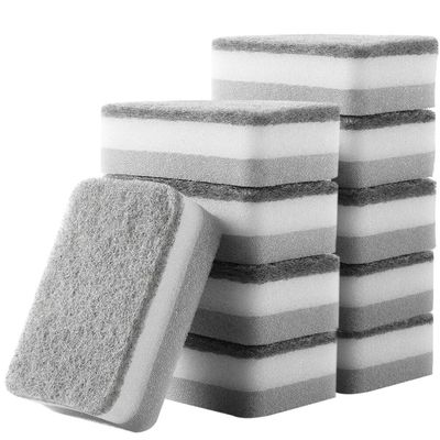10pcs Sponge Scouring Pad Dish Scouring Pan Cleaning Brush for Cleaning Dish Washing Sponge Dishwashing Pad Kitchen All Purpose Sink for Dishes Double Sided