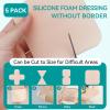 Dimora Silicone Foam Dressing Without Border - 6"x 6" Highly Absorbent Adhesive Bandages for Wounds Cuttable Pads for Wound Care 5 Pack view 2