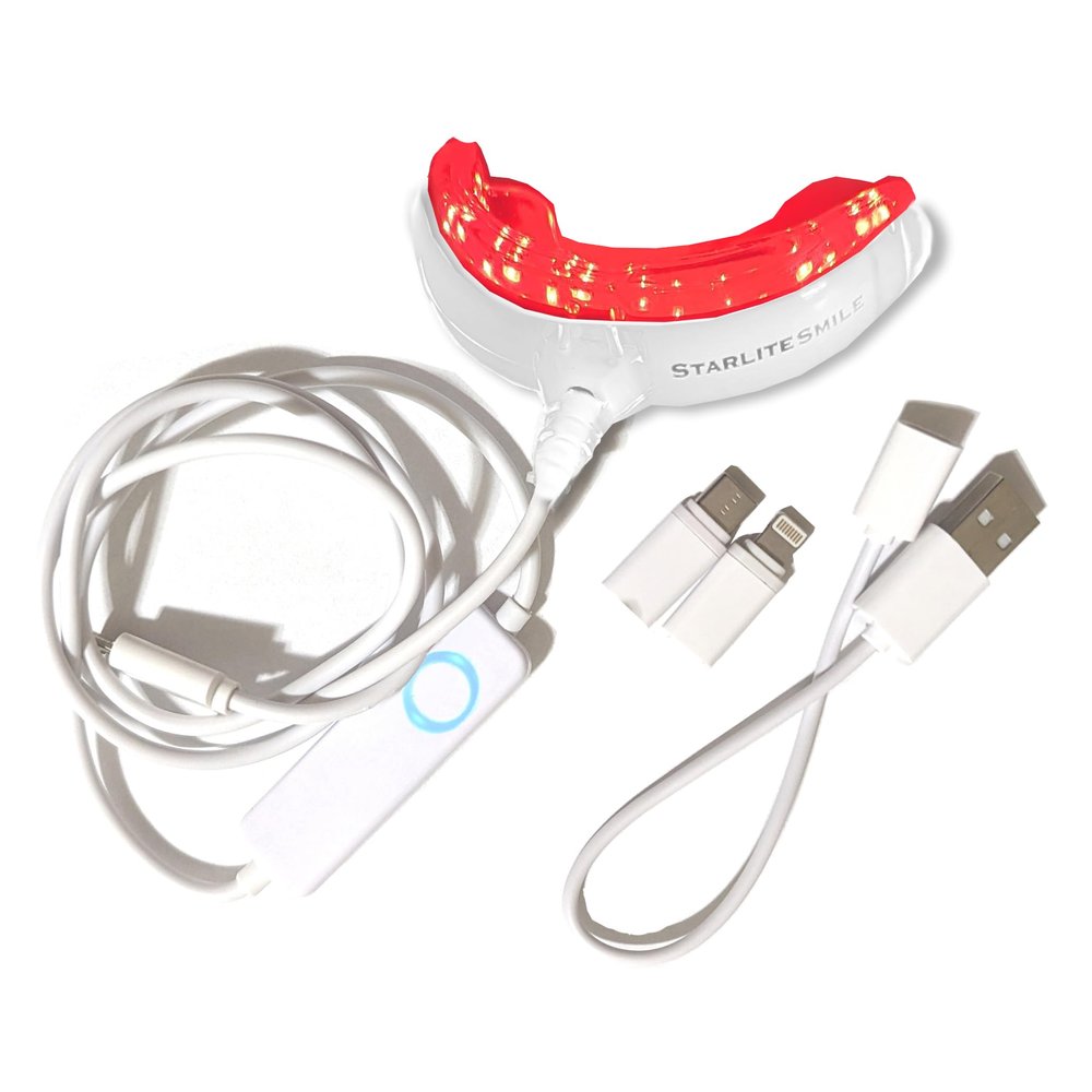 Red Light for Gums Gum Health & Gum Care 32 Red LEDs for Gums and Teeth USB-C, USB & Lightning-Compatible Adapters Included Gum Red Light by Starlite Smile