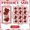 200 Pcs Valentine's Day Guest Napkins Eucalyptus Hearts Valentine Napkins 2 Ply Disposable Hand Towel for Bathroom Red Hearts Decorative Bathroom Paper Hand Towels for Anniversary Home Party Wedding view 2