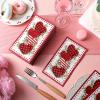 200 Pcs Valentine's Day Guest Napkins Eucalyptus Hearts Valentine Napkins 2 Ply Disposable Hand Towel for Bathroom Red Hearts Decorative Bathroom Paper Hand Towels for Anniversary Home Party Wedding view 3