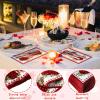 200 Pcs Valentine's Day Guest Napkins Eucalyptus Hearts Valentine Napkins 2 Ply Disposable Hand Towel for Bathroom Red Hearts Decorative Bathroom Paper Hand Towels for Anniversary Home Party Wedding view 4