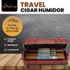 Cigar Caddy Red Travel Cigar Humidor Case with Airtight Seal | Portable Humidor Box Cigar Travel Kit | Waterproof, Crush-Proof Cigar Holder with Humidifier Disc, Holds 5 Churchill Cigars view 2