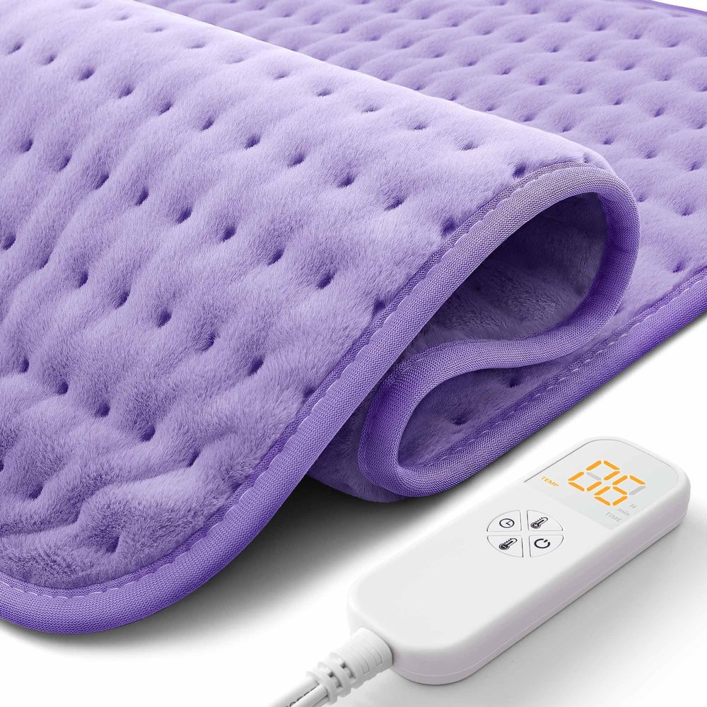 Ultra-Wide Microplush Heating Pad - 20"x24" Electric Heating Pad for Back, Neck, Shoulder Pain and Cramps - Moist Heat Option, Machine Washable, Auto-Off - Gifts for Women, Mom, Grandma, Wife