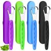 4 Pcs Tongue Scraper Cleaner Adults and Kids Stainless Steel Tongue Brush Metal Scraper Reduce Bad Breath with Travel Cases for Men Women Oral Mouth(Green, Blue, Black and Purple)