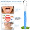 4 Pcs Tongue Scraper Cleaner Adults and Kids Stainless Steel Tongue Brush Metal Scraper Reduce Bad Breath with Travel Cases for Men Women Oral Mouth(Green, Blue, Black and Purple) view 2