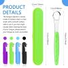 4 Pcs Tongue Scraper Cleaner Adults and Kids Stainless Steel Tongue Brush Metal Scraper Reduce Bad Breath with Travel Cases for Men Women Oral Mouth(Green, Blue, Black and Purple) view 4