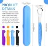 4 Pcs Tongue Scraper Cleaner Adults and Kids Stainless Steel Tongue Brush Metal Scraper Reduce Bad Breath with Travel Cases for Men Women Oral Mouth(Purple, Orange, Blue and Black) view 4