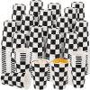 Layhit 100 Pcs 16 oz Wood Grain Disposable Cups Black and White Checkered Paper Coffee Cups Hot Cold Beverage Chocolate Tea Cocoa for Home Travel Office Cafe Restaurant Party view 1