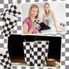 Layhit 100 Pcs 16 oz Wood Grain Disposable Cups Black and White Checkered Paper Coffee Cups Hot Cold Beverage Chocolate Tea Cocoa for Home Travel Office Cafe Restaurant Party view 4