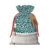 leopard patterned wallpaper print Christmas Goody Bags,Xmas Gift Bags,Drawstring Candy Bags,Treat Sacks,Holiday Party Favors Bags view 1