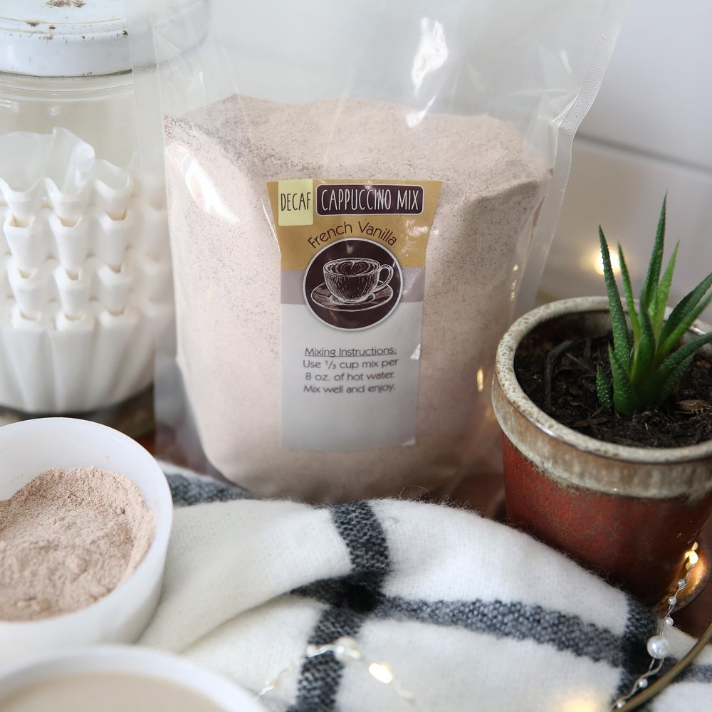 Kauffman Orchards Decaf French Vanilla Instant Cappuccino Hot Drink Mix, 5 Pound Bag