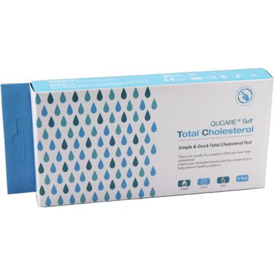 QuCare Complete Total Only Cholesterol Test, 2 Tests, Quick, Simple & Easy-to-Use, Clear Easy to Read Results, Detects Cholesterol Levels in Your Blood