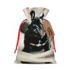 Adorable French Bulldog print Christmas Goody Bags,Xmas Gift Bags,Drawstring Candy Bags,Treat Sacks,Holiday Party Favors Bags view 1