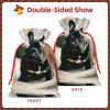 Adorable French Bulldog print Christmas Goody Bags,Xmas Gift Bags,Drawstring Candy Bags,Treat Sacks,Holiday Party Favors Bags view 3