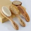 3pcs Personalized Baby Brush and Comb Set,Infant Hair Brush,Custom Name Baby Wool Comb Newborn Hair Brush Infant Head Massager Bath Brush Comb for Kids view 1