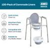 100 PACK - Commode Liners with Absorbent Pads - Adults Commode Bag Compatible with Most Toilets - Portable Commode Liners with Gel Pads - Disposable Bedside Toilet Liner Bags for Adult Potty Chair view 2