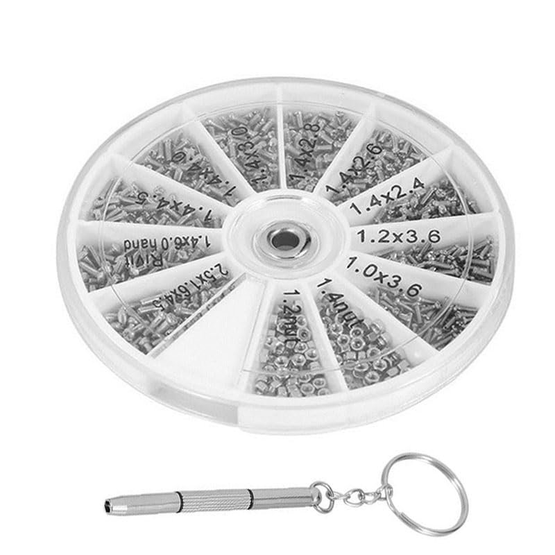 120 PCS Eyeglass Repair KitEye Glass Repairing Tool with Tiny Screws, Nuts, Universal Screwdrivers, Precision Tool for Repairing Eye Glass, Sunglass, Jewelry, Watch
