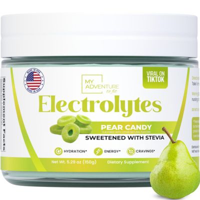 Zero Sugar - Pear Candy Electrolytes Powder - Extremely Refreshing Hydration - Caffeine Free Energy with All Natural Ingredients - Vegan, Keto, Paleo - Sugar Free Electrolytes Drink Mix - 30 Servings