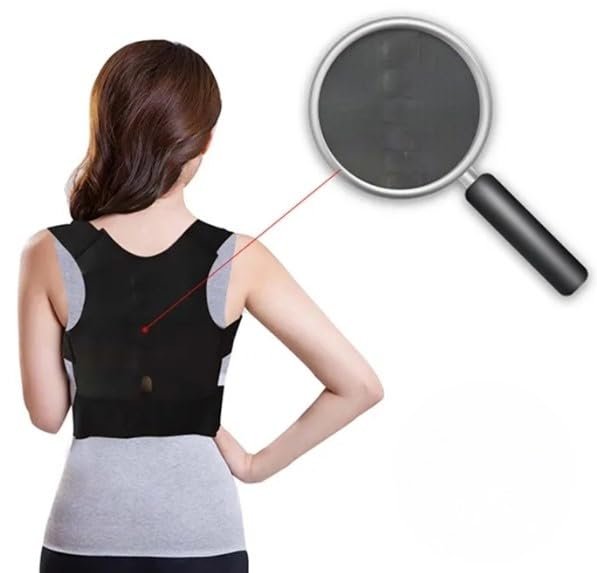 Adjustable back support brace belt stretcher straightener magnetic body posture corrector shoulder Posture Corrector (Large)