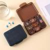Portable Pill Box Moisture Proof Pocket Pill Organizer Dispenser Cute Compact Nice Tablet Box Travel Daily Pill Case Store Vitamins Medicines Fish Oil Pill Boxes with Compartments (Brown) view 3