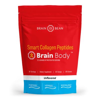 Brain Body Collagen Peptides Powder - Vital Protein & Collagen Supplement for Women & Men - Hydrolyzed Type I & III for Hair, Skin, Nails & Joint Health - 30 Servings - Unflavored - 678g