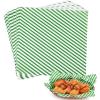 GeeRic Memorial Day Parchment Paper for Donuts 12 * 12 Inch, 100 Pcs Food Basket Liners for Sandwiches, Burgers,2026 Deli Food Wrapper Wax Paper Sheets Diagonal Stripe Clover Green view 1