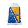 Bleu Reign Christmas Birthday Personalized Santa Sack Gift Wrap Bag Custom Name Bosnia And Herzegovina Flag Marble Monogram Reusable view 1