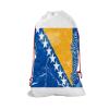 Bleu Reign Christmas Birthday Personalized Santa Sack Gift Wrap Bag Custom Name Bosnia And Herzegovina Flag Marble Monogram Reusable view 2