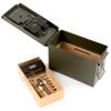 CASE ELEGANCE - The Smoke Can 50CAL Humidor, Thick Metal Ammo Box, Spanish Cedar Shelves, Army Green Finish, 69%, Digital Hygrometer, Magnetic Accessory Case - Holds 30-40 Cigars view 1