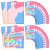 100 Pieces Resealable Bags with Clear Window, Holographic Multicolored Packaging Bags Transparent Small Business Party Mylar Zip Bags Sample Bags 4.7x7.8 Inch view 1